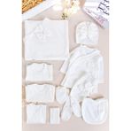 Babymod Fiyonklu Fistolu 100% Pamuk 10'lu Kız Bebek Hastane Çıkışı Yeni Doğan Set - Krem - 0 - 3 Ay