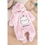 Babymod Kedi Figürlü Welsoft Peluş Kız/erkek Bebek Tulum - 9 Ay - Pembe