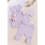 Babymod Kendinden Eldivenli Natural Bebek Hastane Çıkışı Bebek Takımı - 0 - 3 Ay - Lila