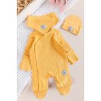 Babymod Kendinden Eldivenli Naturel Bebek Tulum Takım - Yenidoğan - Sarı
