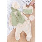 Babymod Kendinden Yelekli Papyonlu 5 Parça Erkek Bebek Hastane Çıkışı Bebek Takım