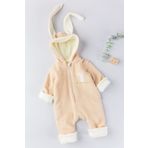 Babymod Tavşan Figürlü Kışlık Welsoft Kadife Astronot Kız/Erkek Bebek Tulum