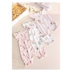 Babymod Üçlü 100% Pamuk Yazlık Kız Bebek Tulum
