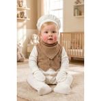 Babymod Yelekli 5 Parça Erkek Bebek Pamuk Hastane Çıkışı Bebek Takımı - Ekru - 0 - 3 Ay