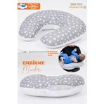 BabyModa Çift Taraflı Bebek Emzirme Yastığı, Destek Minderi, Hamile Yastığı Gri Kumaş