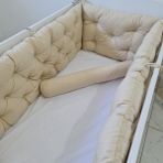 BabyNest 70X130 Çift Yönlü Beşik 4 Kenar Koruma Takımı - 70 x 130 cm - Bej