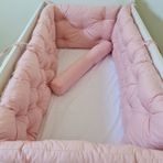 BabyNest 70X130 Çift Yönlü Beşik 4 Kenar Koruma Takımı - 70 x 130 cm - Pudra