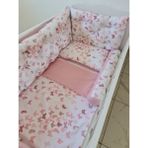 BabyNest 70X140 Çift Yönlü Beşik 4 Kenar Koruma Takımı Kelebek - 70 x 140 cm - Pudra