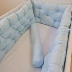 BabyNest 70X140 Çift Yönlü Beşik 4 Kenar Koruma Takımı Mavi - 70 x 140 cm