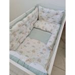 BabyNest 70X140 Çift Yönlü Beşik 4 Kenar Koruma Takımı Mavi Gok Yesıl - 70 x 140 cm - Yeşil