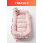 Babynest Premium Oval Bebek Yatağı %100 Pamuk Yenidoğan Uyku Yuvası Ortopedik 0-12 Ay