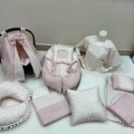 Babynest,ve yastık Puset Örtüsü ve Minderi, Alt Açma, Yastık ve Battaniye,Nevresim Takımı, Emzirme Minderi, Emzirme Önlüğü Çok Amaçlı 15'li Set