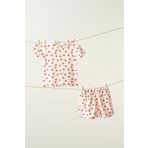 babynup Minik Kalp Desenli Soft Fitilli Şortlu Takım