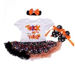 BabyPreg My First Halloween Costume for Baby Girl Şükran Günü Kostüm Kabak Giydirme Bebek Elbise Seti, beyaz, 6-9 Months