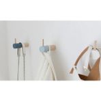 Babyroomstore Ahşap Duvar Askısı Dekoratif Duvar Kancası 3lü Set (Mavi)