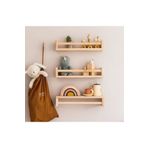 babyroomstore Montessori Kitaplık Çocuk Bebek Odası Rafı Ahşap Kitaplık Askılık,