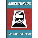Babysitter Log Notebook for Baby Boy - blue red blue: Notebook to Track daily baby & toddler Feedings, Naps, Diapers, Emergency Contacts, and Notes