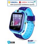 BabySmart Q12 LBS Konumlu Akıllı Çocuk Takip Saati - Sim Kartlı Arama, Kameralı, Gizli Dinleme Özellikli - Mavi