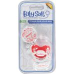 BabySoft Baby Soft 2 Li Damak Emzik No:1 & Emzik Askısı - Kırmızı - Standart