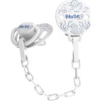 BabySoft Lacivert Deniz Desenli Emzik Askısı & Damak Uçlu Emzik 0 - 6 Ay