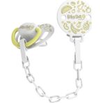 BabySoft Sarı Meyve Desenli Emzik Askısı & Damak Uçlu Emzik 6 - 18 Ay