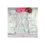 Babyst Kutulu Ipek Saten 6'lı Beyaz Gelin Çeyiz Seti Gecelik Sabahlık Pijama Iç Giyim