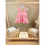 Babytex Çizgili Kız Bebek Elbise - 6 - 9 Ay - Pembe