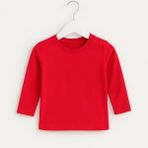 Babytex Uzun Kollu Basic Bebek Tişört & Bluz Omuzdan Çıtçıtlı - Kırmızı - 6 - 9 Ay