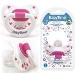 BabyTime 18+ Ay Silikon Damaklı Şeffaf Gövdeli Desenli Emzik Mavi