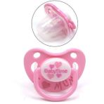 BabyTime 6-18 Ay Damaklı Koruyucu Kapaklı Mat Gövdeli Emzik Pembe