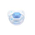 BabyTime 6-18 Ay Silikon Damaklı Şeffaf Gövdeli Desenli Emzik Mavi