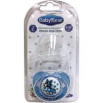 BabyTime BT141 Silikon Damaklı Desenli Emzik No 2 - Mavi - 6 - 18 Ay