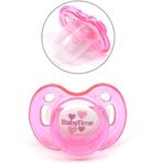 BabyTime Kiraz Uçlu Koruyucu Kapaklı Akide Gövdeli Desenli Emzik 6-18 Ay Pembe Emzik