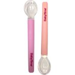 BabyTime Silikon Mama Kaşığı 2'li BPA İçermeyen Yumuşak Uçlu Bebek Beslenme Aracı - Pembe