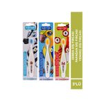 BABYTON Ekolojik Zebra - Papağan - Yengeç Diş Fırçası 3'lü Set