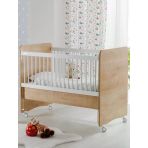 Babywhen Bw1066 - Pratik Kademeli Anne Yanı Tekerlekli Bebek Beşik Ahşap 60X120