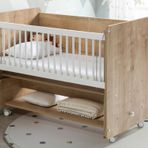 Babywhen Bw1091 - Pratik Sallanır Tekerlekli Anne Yanı Beşik 60x120 Ahşap
