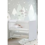 Babywhen Sallanır Tekerlekli Kademeli Anne Yanı Bebek Beşik - Bebek Yatağı - Beyaz - 60x120 Cm - Bw1090