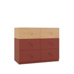 Babywulf Dual Berry Ahşap Çocuk Şifonyer - Bordo
