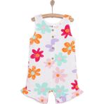 Babyz Kız Bebek Kısa Tulum Vintage Girl Bebe Yaka Reçme Paça Atlet Kol Beyaz - 3 Yaş