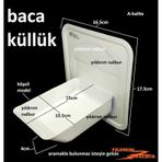 Baca Küllük Lüks Model Beyaz Köşeli Kürek Tip Soba Bacası Küllük
