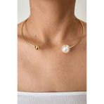 bacc Gold İnci Detaylı Tasma Choker Kolye
