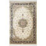 Bachelor Çerçeveli Krem Viskon Dikdörtgen Akrilik Kolay Temizlenen Yumuşak Makine Salon Halı-I-Eko-ISFAHAN-04-cream-300x400