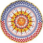 Baci Milano dolce Vita Güneş Desenli Servis Tabağı 32 cm - 0,21 lt - Mavi