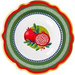 Baci Milano dolce Vita Nar Desenli Çukur Tabak 23 cm - 0,21 lt - Beyaz - Kırmızı