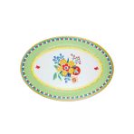 Baci Milano Mamma Mia 50x35 cm Çiçek Desenli Oval Servis Tabağı