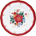 Baci Milano Mamma Mia Çiçek Desenli 28 CM Kırmızı Yemek Tabağı