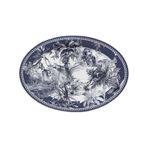 Baci Milano Versailles Oval Melamin 50x35 cm Mavi Servis Tabağı
