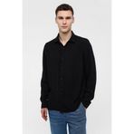 Back And Bond Regular Fit Uzun Kollu Viskon Gömlek, L, B34T20045-102, Siyah, Erkek