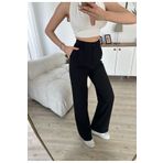 BACK Kadın Siyah Çımalı Palazzo Pantolon Oversize Kesim